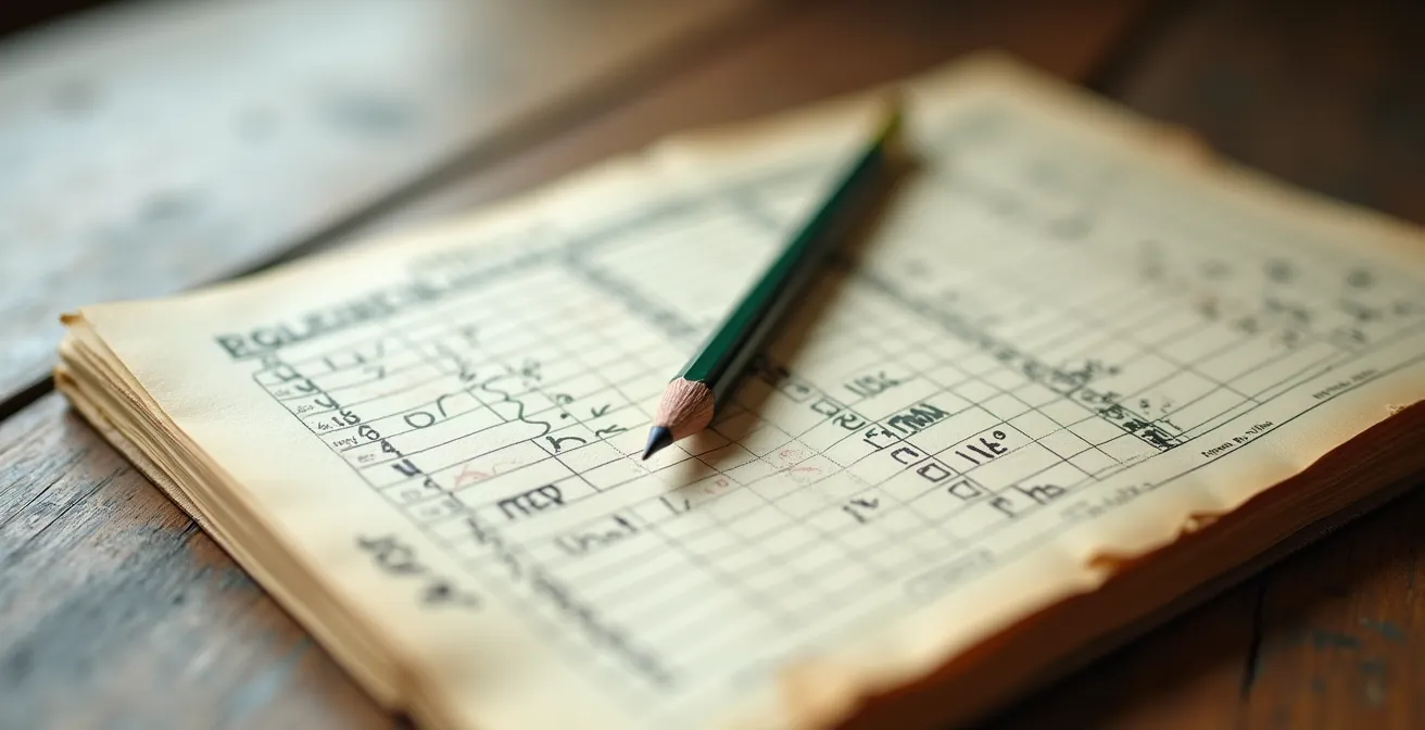 Sporttagebuch und Trainingsplan symbolisieren nachhaltige Routine