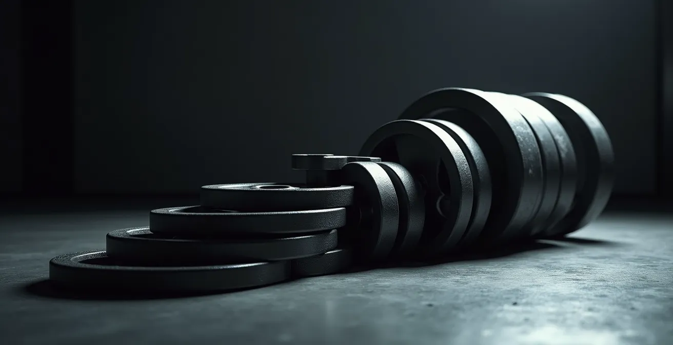 Symbolische Darstellung von Gewichtsscheiben in aufsteigender Reihenfolge, zeigt das Prinzip der progressiven Überlastung