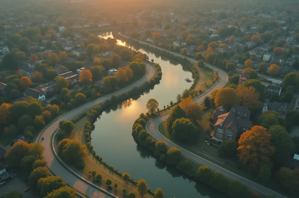 Weitwinkelaufnahme eines Schreibtisches mit Kalendern und Sportausrüstung bei Sonnenaufgang