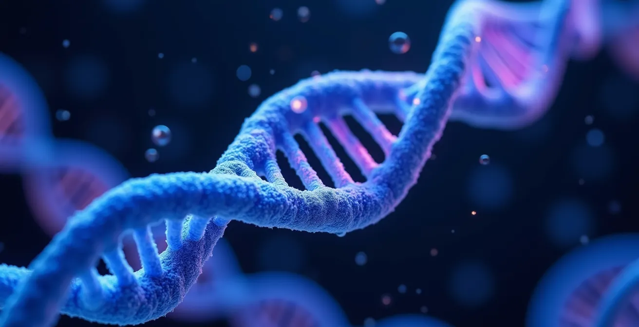 Mikroskopische Ansicht von Telomeren an Chromosomenenden